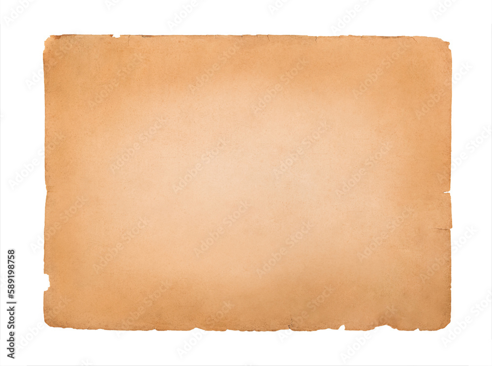 Old sheet of paper isolated on transparent background.	
Stock photo