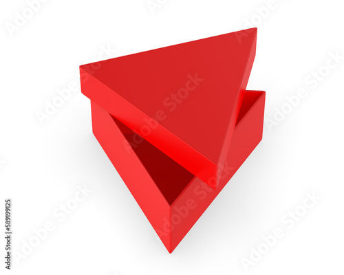 White triangular blank hard cardboard box mock up template, 3d illustration.