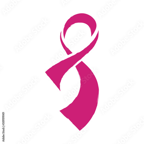 breast cancer awareness.Pink ribbon flat design. Vector