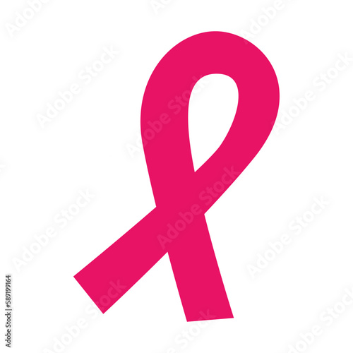 breast cancer awareness.Pink ribbon flat design. Vector