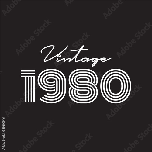1980 vintage retro t shirt design vector 