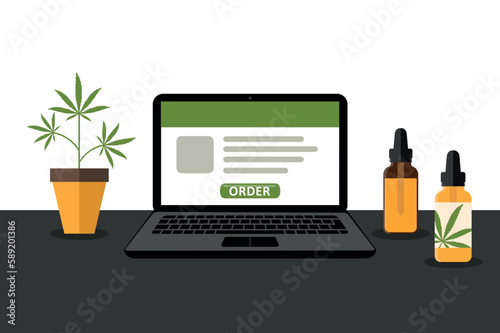 cannabis order online via internet on computer