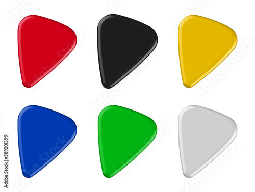 6色のギターピック