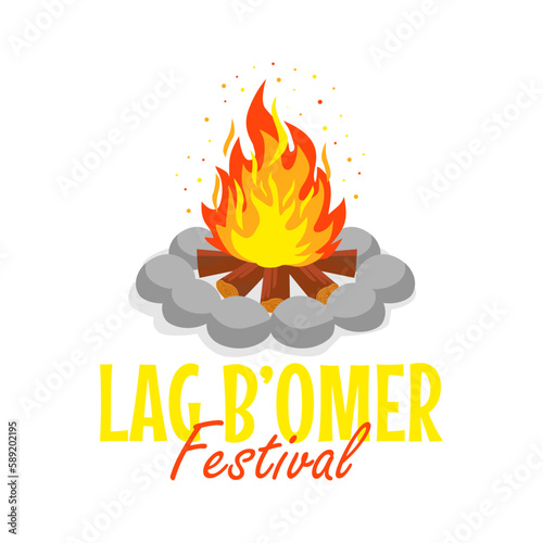 lag baomer festival banner template on white background