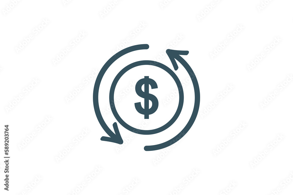Cashback bonus icon money concept discount. Cash return design vector icon on white background Cashback bonus icon money concept discount. Cash return design vector icon on white background