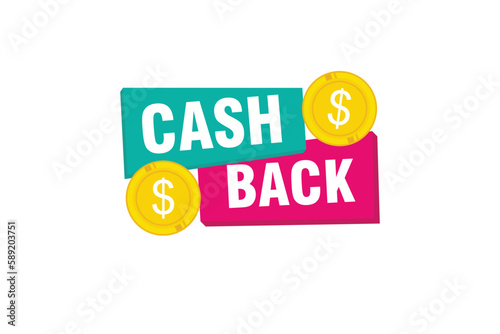 Cashback service, Cashback icon isolated on white background. financial payment label. Vector illustration