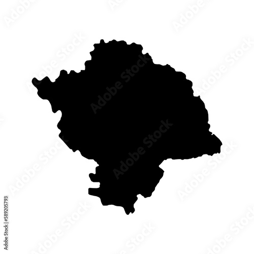 Vest development region map  region of Romania. Vector illustration.