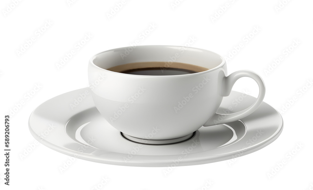 White cup of coffee isolated cut out, hot black americano transparent Ai Generated White cup of coffee isolated cut out, hot black americano transparent Ai Generated