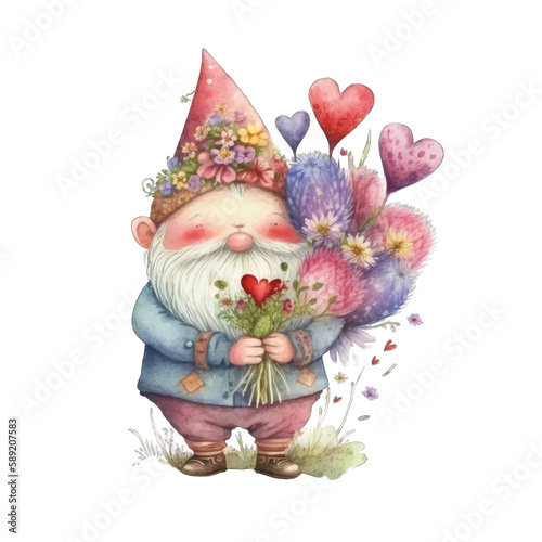 Whimsical Gnome - A fun and fanciful Valentine's Day gnome