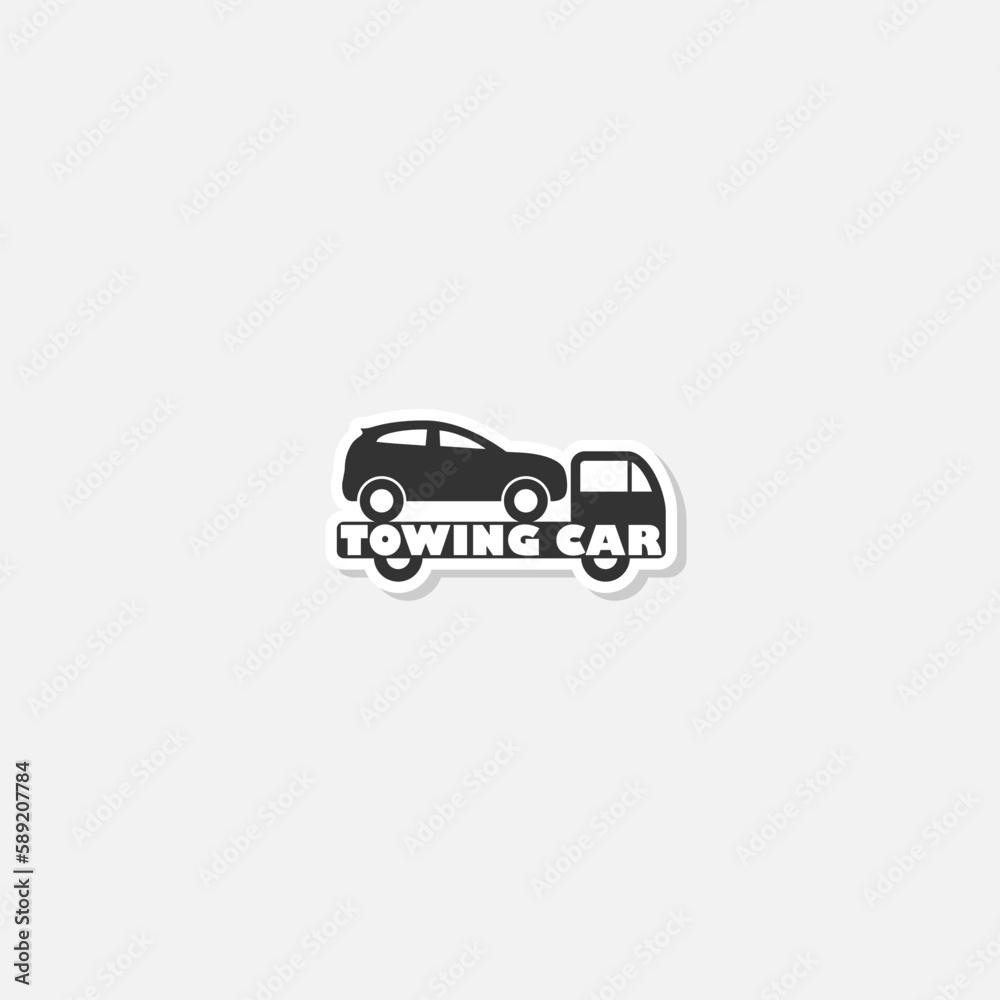 Tow truck, Car towing sticker icon