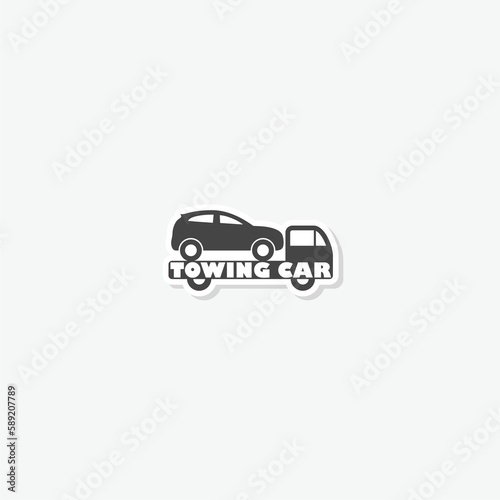 Tow truck, Car towing sticker icon