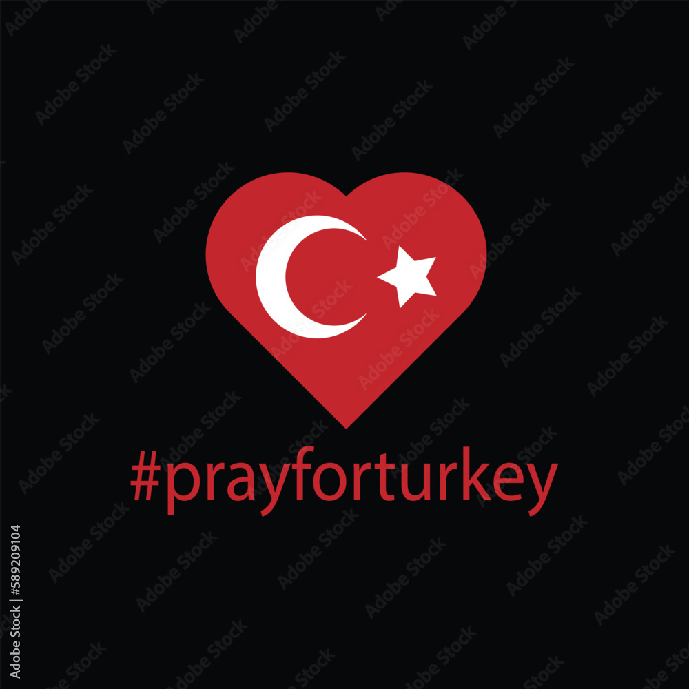 pray for turkey design web vector