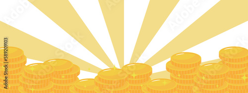 積み重なるコインのバナー