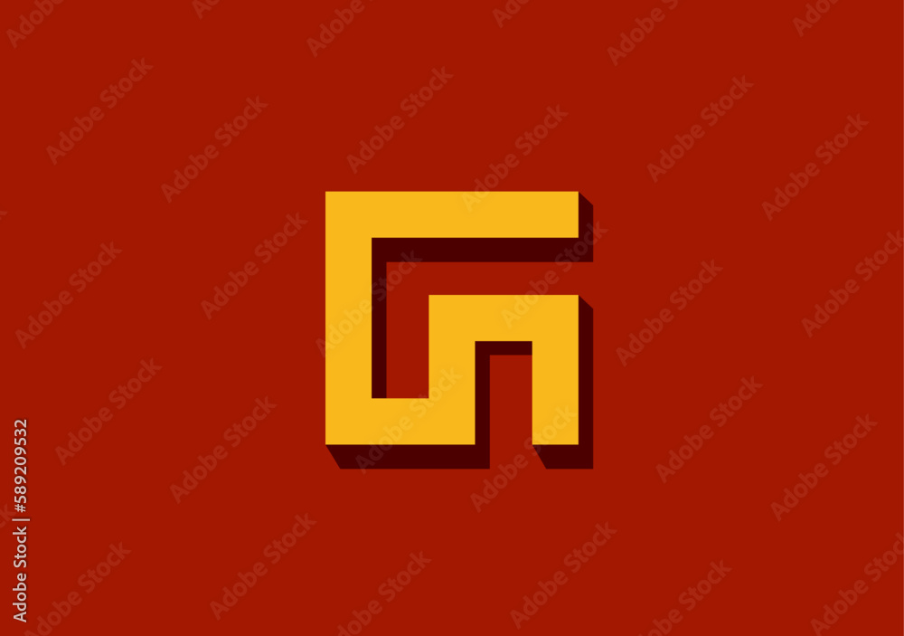 3d monogram Retro letter G n 3d monogram Retro letter G n