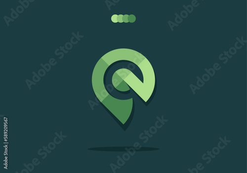 Eco Pin location letter e green