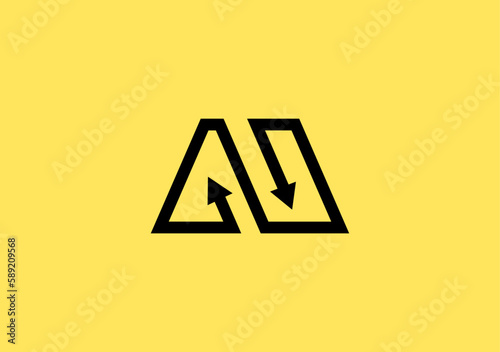 Direct Line arrow solution letter M logo template