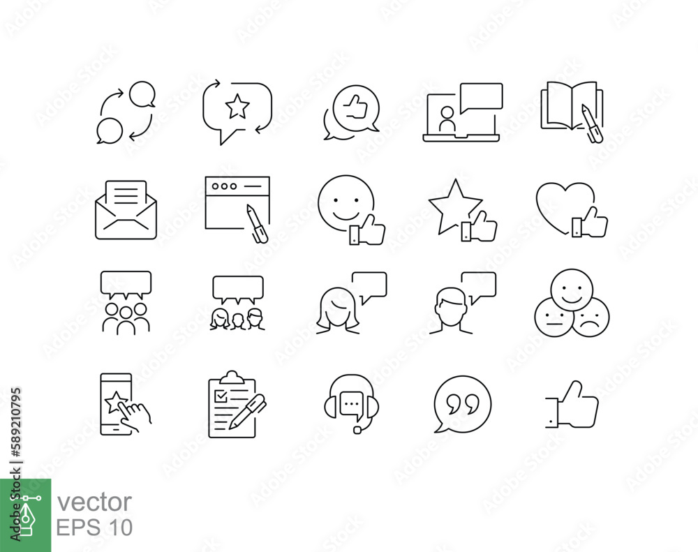Business and finance web line icon set. Testimonials, customer relationship management or CRM concept. Simple outline style symbol collection. Vector illustration isolated on white background. EPS 10. Business and finance web line icon set. Testimonials, customer relationship management or CRM concept. Simple outline style symbol collection. Vector illustration isolated on white background. EPS 10.