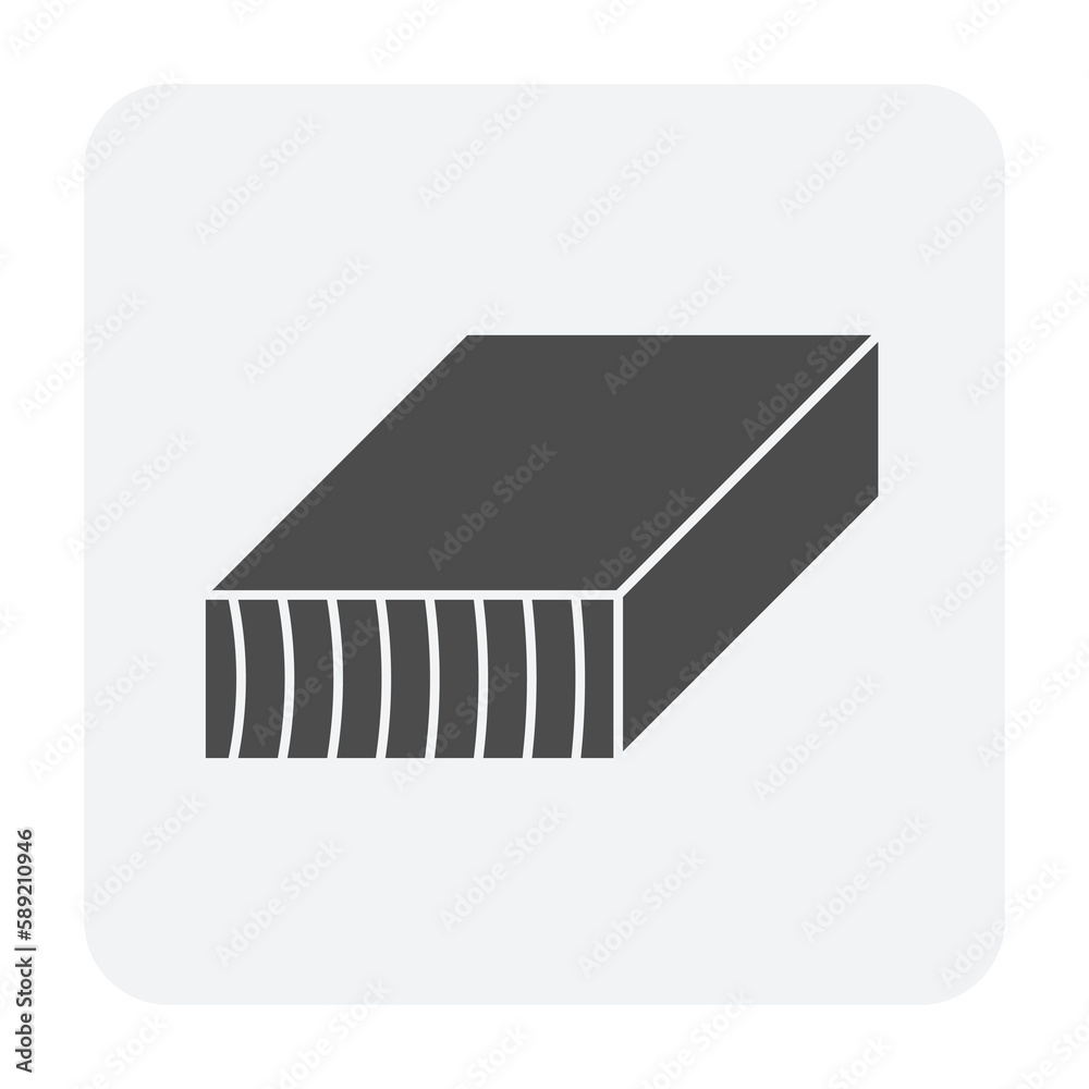 Rectangular wood, girder or lumber vector icon. Natural material by cutting, processing in sawmill industry for made frame, beam, column or structure in house construction, furniture or woodworking. Rectangular wood, girder or lumber vector icon. Natural material by cutting, processing in sawmill industry for made frame, beam, column or structure in house construction, furniture or woodworking.