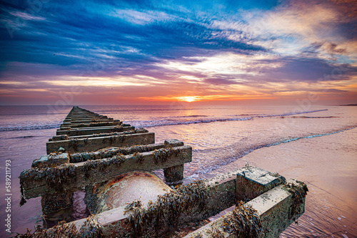 Seaton Carew beach, Hartlepool, North east England, UK