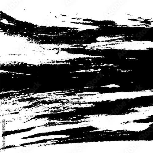 Grunge background of black paint strokes on a white background