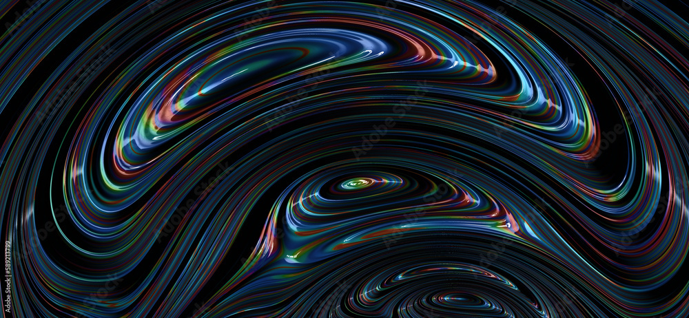 Abstract colorful rainbow swirl line on black. Modern texture background Abstract colorful rainbow swirl line on black. Modern texture background