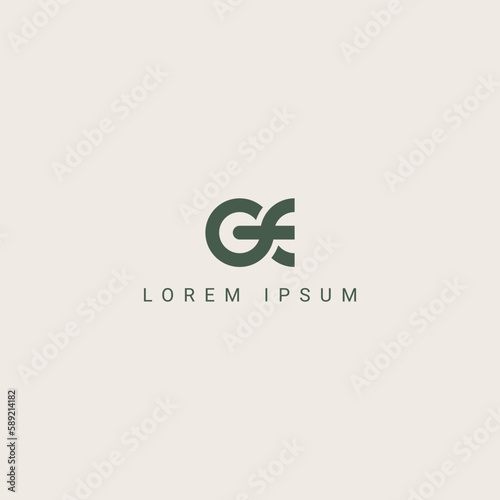 Modern creative Letter GE EG logo icon design template elements.