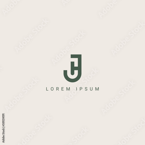 Modern creative Letter JH HJ logo icon design template elements