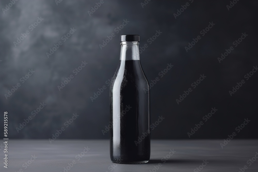 blank bottle filled with black liquid blank bottle filled with black liquid