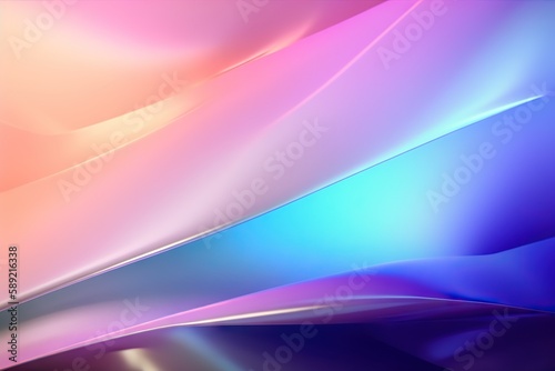Holographic iridescent surface, wrinkled foil. Hologram background. Generative AI