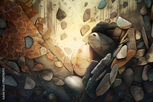 Redefining the Future - paradigm shift: image capturing the potential of a paradigm shift to redefine the future, with a natural color palette and textures.