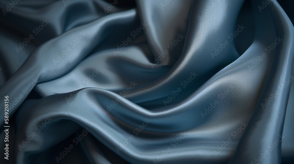 Elegant and timeless silk taffeta: A crisp and structured fabric with a subtle sheen. Generative AI image.