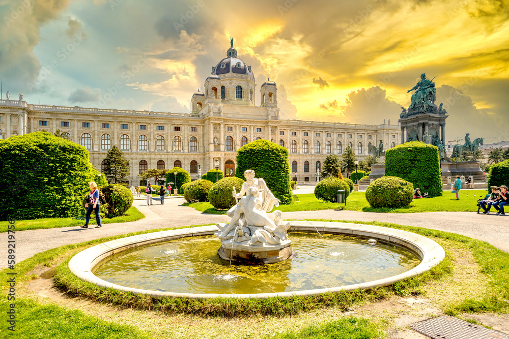 Obraz premium Maria Theresia Platz, Wien, Österreich