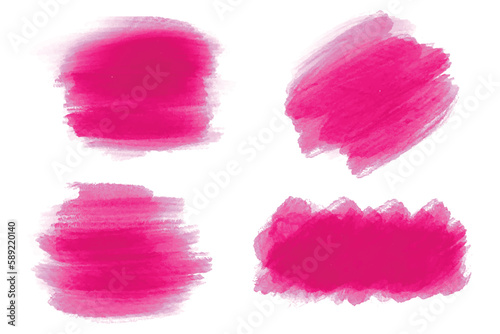 Modern pink brush stroke set watercolor design