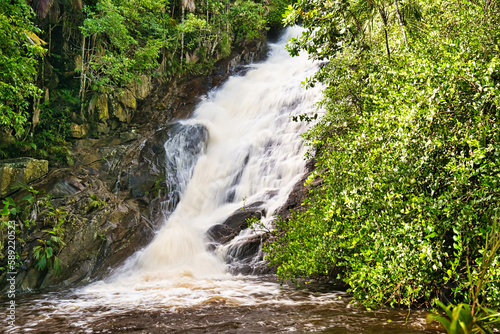 Long exposure of the sauzier waterfall  Mahe Seychelles 2