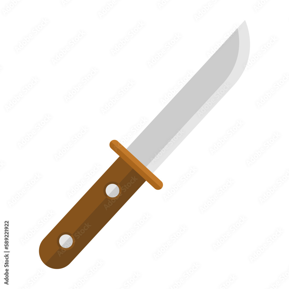Knife icon in flat style isolated on white background. Vector illustration Knife icon in flat style isolated on white background. Vector illustration