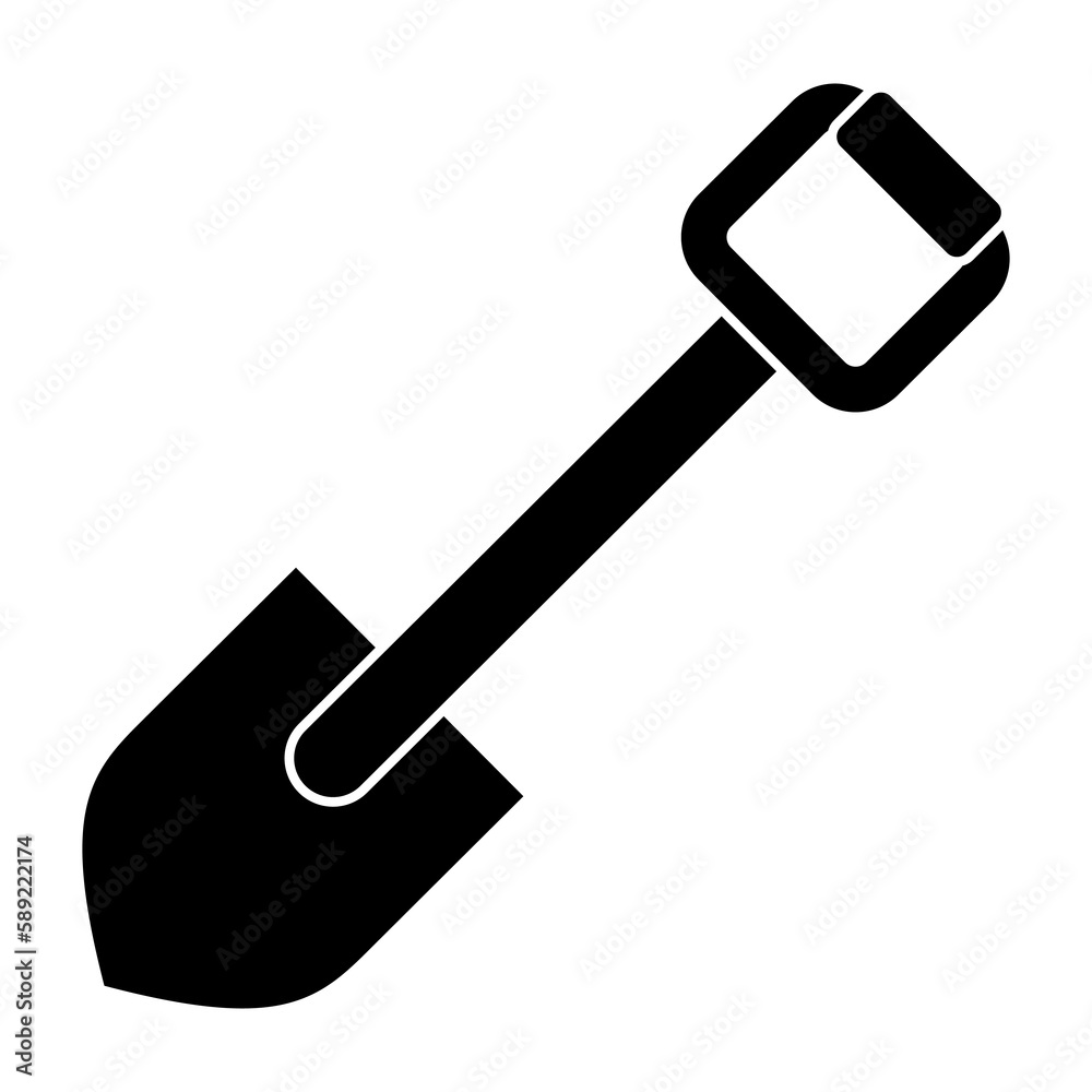 Shovel icon in flat style isolated on white background. Vector illustration Shovel icon in flat style isolated on white background. Vector illustration