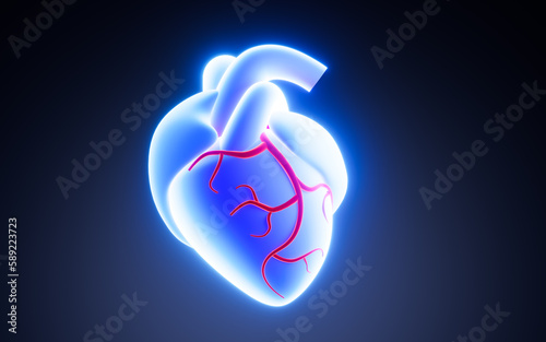 Heart model in the white background  3d rendering.