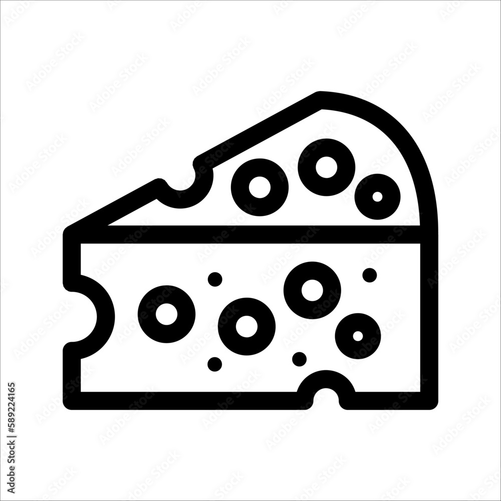 cheese icon or logo vector illustration isolated sign symbol - high quality black white style vector icon cheese icon or logo vector illustration isolated sign symbol - high quality black white style vector icon