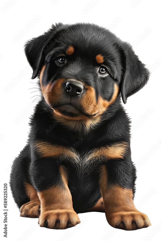 Rottweiler cute dog with a transparent background. Generative AI Rottweiler cute dog with a transparent background. Generative AI