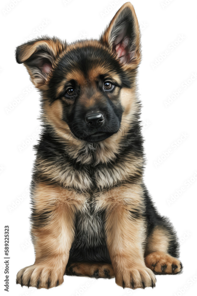 German Shepherd cute dog with a transparent background. Generative AI German Shepherd cute dog with a transparent background. Generative AI