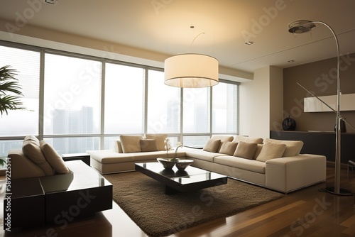 Luxurious interior design living room   modern living room   Modern interior living room design   Luxurious interior design living room and in a beautiful house  Generative AI