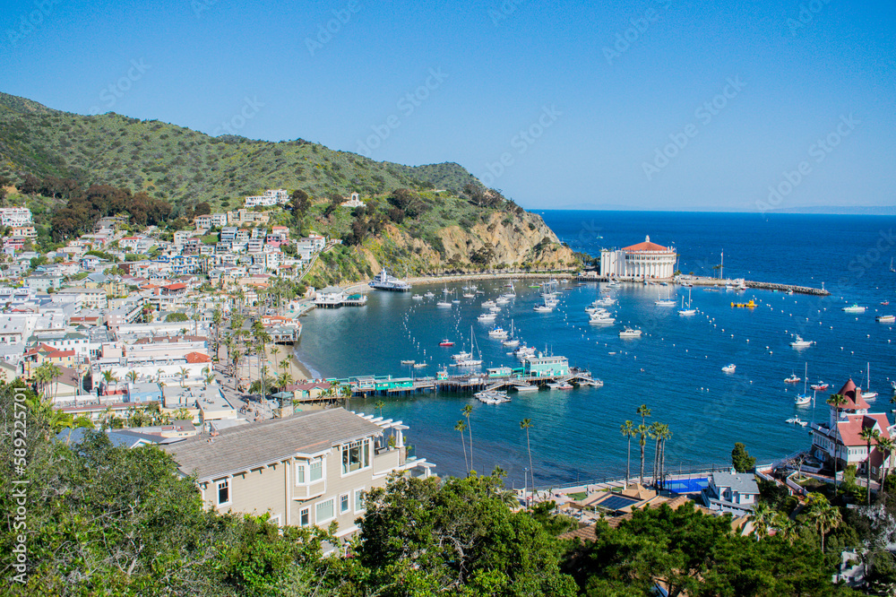 view of the city of the sea in Catalina Island