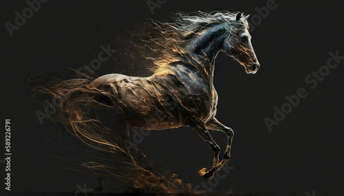 Horse animal abstract wallpaper. Contrast background stallion in vivid colors generative ai