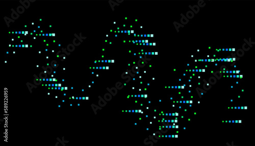 Bright squares on a black background. Festive background, disco. Design element, festive unusual background. Vector illustration, eps 10