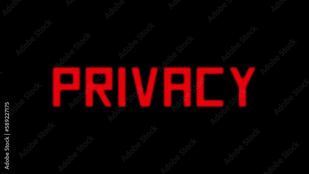 Halftone text animation, showing the message: privacy.
Halftone text animation, showing the message: privacy.