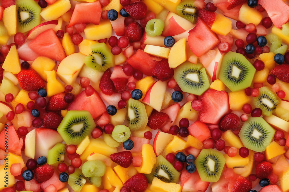 Nahtloses, sich wiederholendes Muster - Fruchtsalat, Obst