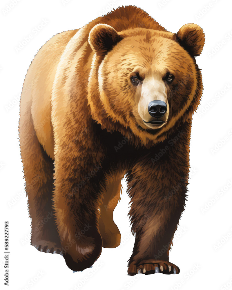 Obraz premium Bear Illustration With Transparent Background. Generative Ai.