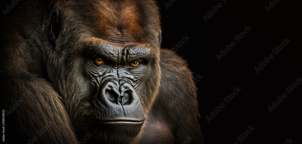 western Lowland Gorilla Gorilla, gorilla, with strong, angry look on face, Created using generative AI tools western Lowland Gorilla Gorilla, gorilla, with strong, angry look on face, Created using generative AI tools