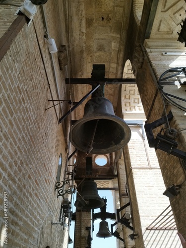 Picture of Bells Attached to the Roof of La Giralda, Seville Cathedral's Bell Tower 