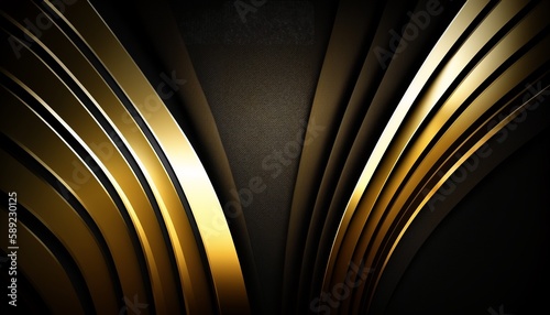 Black cool golden gradient background,Generative AI © simon